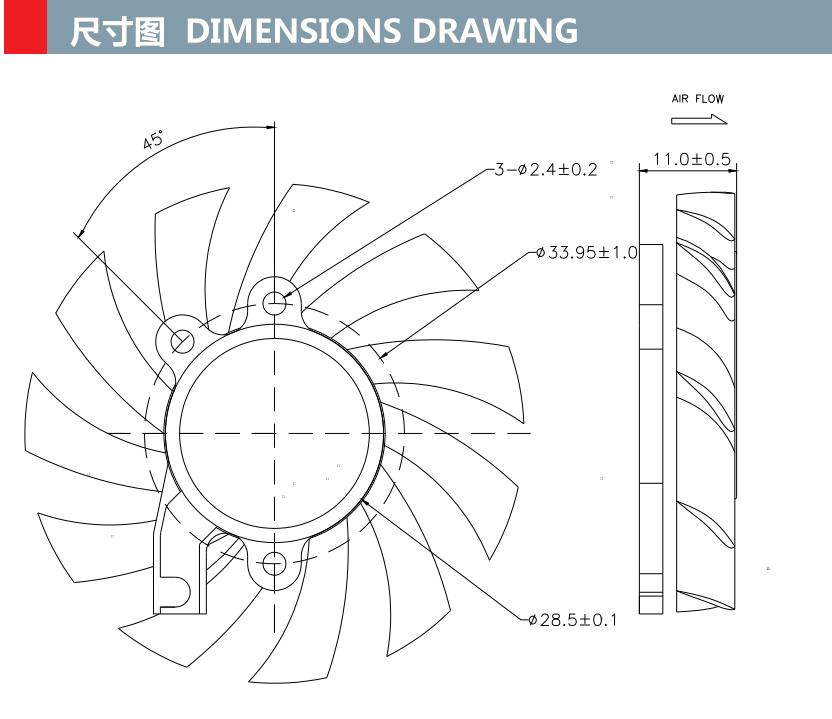 dc 5v 12v 24v 7010mm frameless axial cooling fan(图1)