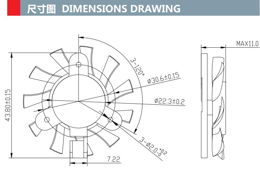 dc 5v 12v 24v 5010mm-3 frameless axial cooling fan(图1)