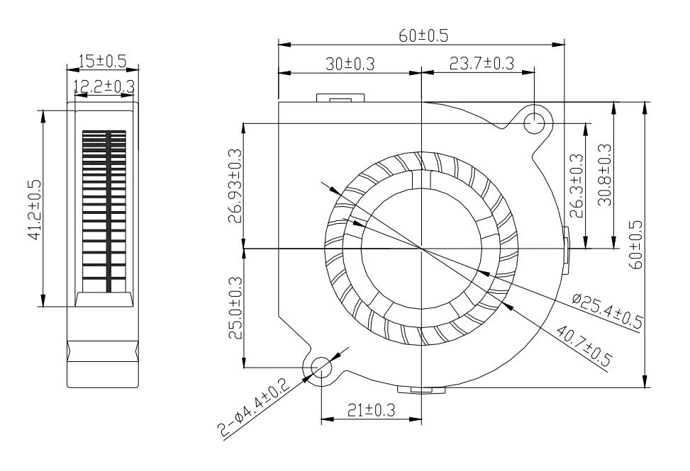 dc blower fan 60mm x 60mm x 15mm 6015 dc 5v 12v 24v mini blower fan(图1)