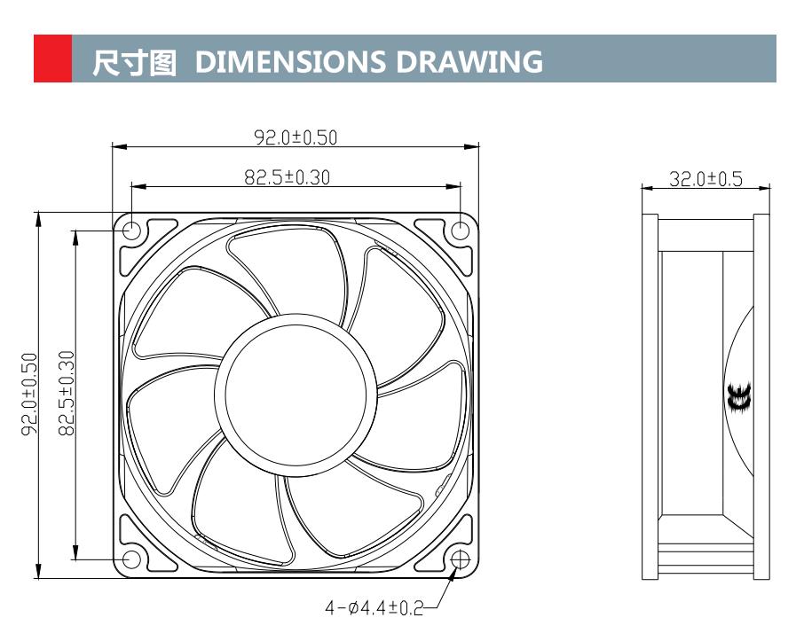 92x92x32mm industrial ventilation fans cooling electric axial flow ec fans(图1)